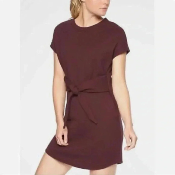 Athleta Dresses & Skirts - Athleta Embrace Sweatshirt Dress Maroon Size Medium